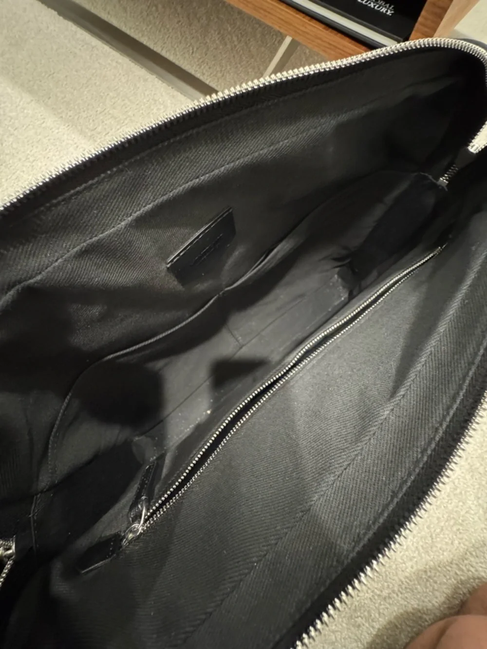 Montblanc Black Leather Laptop Briefcase with Top Handles